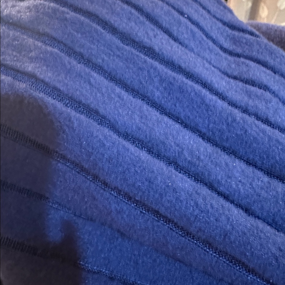 Elegant Blue Ribbed Cozy Knit Hoodie Dress breathable lightweight material New - Picture 4 of 4